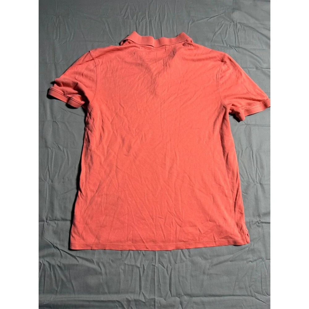 Calvin Klein Polo Shirt Men Medium Pink Good Short Sleeve Cotton CK Logo